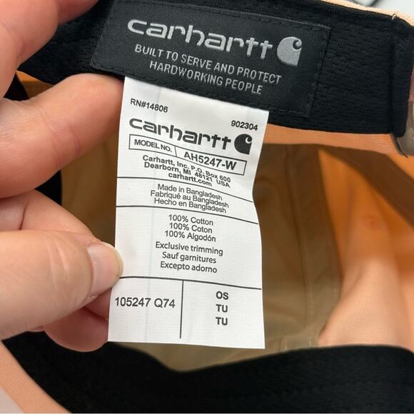 Carhartt Light Peach Baseball Cap, Adjustable Strap Closure. Embroidered Logo - Picture 7 of 9